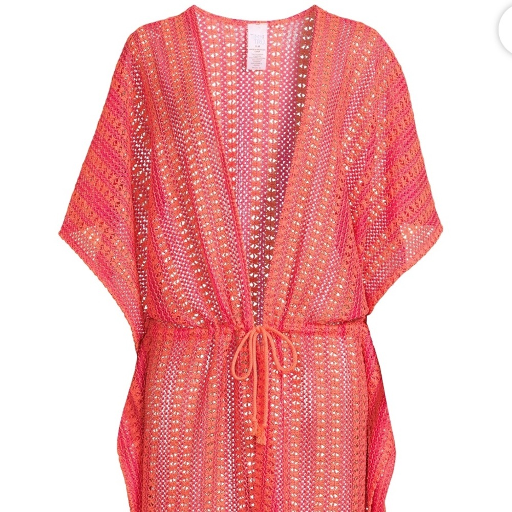 Time and Tru Women’s Tie- Front Crochet Cardigan